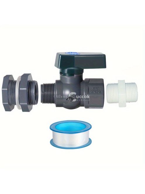 PVC kerti esővízgyűjtő hordó csap készlet tömlőadapterrel és univerzális csatlakozómenettel