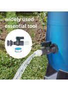 PVC kerti esővízgyűjtő hordó csap készlet tömlőadapterrel és univerzális csatlakozómenettel