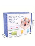 Fa geometriai alakú tükör építőkockák - Fejleszd a térlátást és a logikai készségeket puzzle játékkal