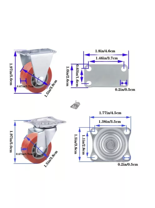 8db Tartós PVC Görgő
