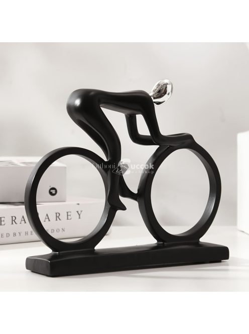 Modern, absztrakt, kerékpáros szobor