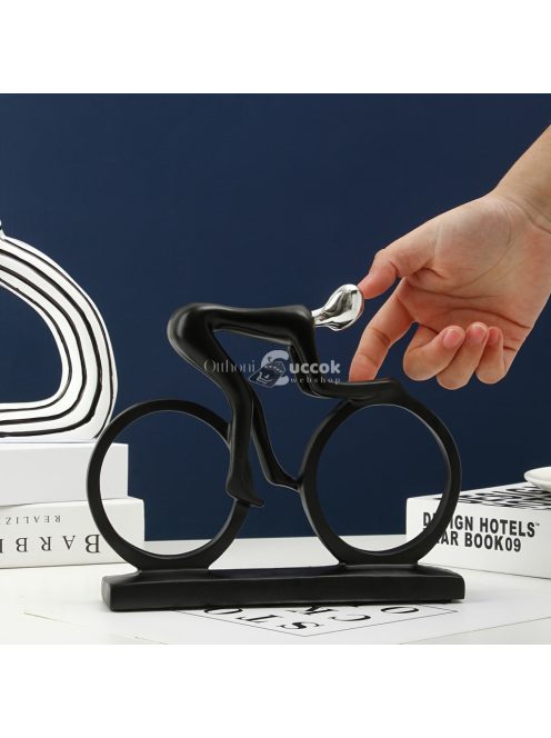 Modern, absztrakt, kerékpáros szobor