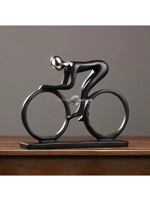 Modern, absztrakt, kerékpáros szobor
