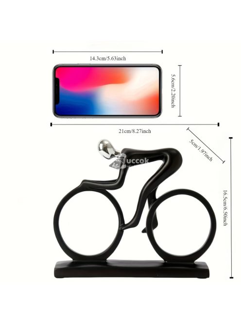 Modern, absztrakt, kerékpáros szobor