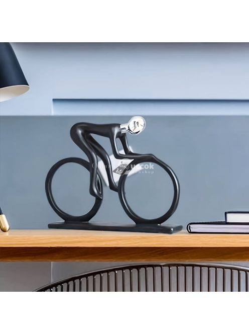 Modern, absztrakt, kerékpáros szobor