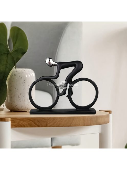 Modern, absztrakt, kerékpáros szobor