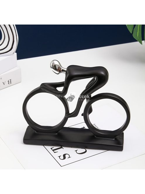 Modern, absztrakt, kerékpáros szobor