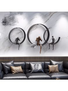   Vintage stílusú gyanta szobor, falra szerelhető művészeti dekoráció nappaliba