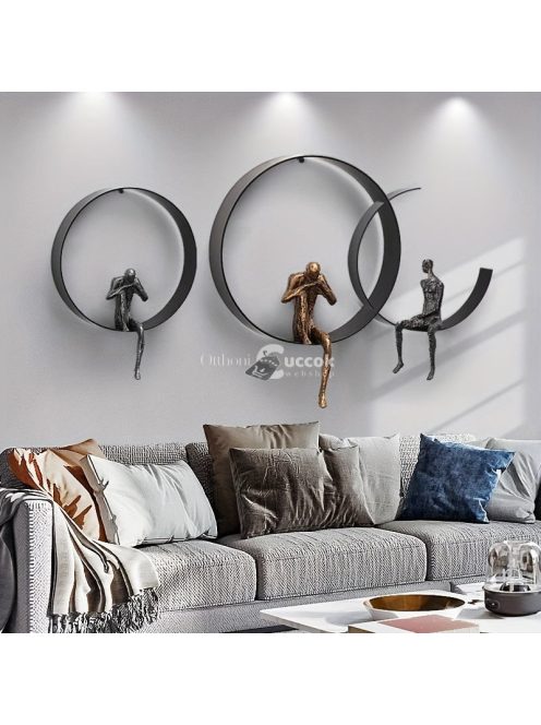 Vintage stílusú gyanta szobor, falra szerelhető művészeti dekoráció nappaliba