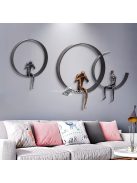 Vintage stílusú gyanta szobor, falra szerelhető művészeti dekoráció nappaliba