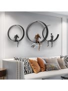 Vintage stílusú gyanta szobor, falra szerelhető művészeti dekoráció nappaliba