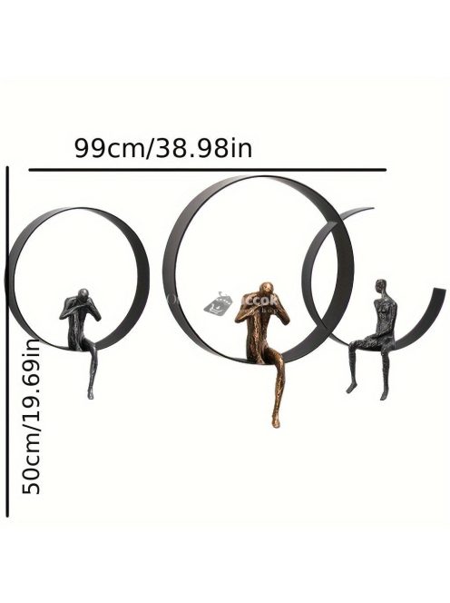 Vintage stílusú gyanta szobor, falra szerelhető művészeti dekoráció nappaliba