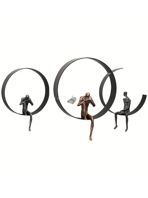 Vintage stílusú gyanta szobor, falra szerelhető művészeti dekoráció nappaliba