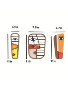 3db Boho stílusú geometriai függő falra való művészeti dekoráció