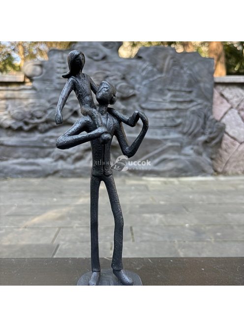 Vidám Apa-Lánya Figura dekor