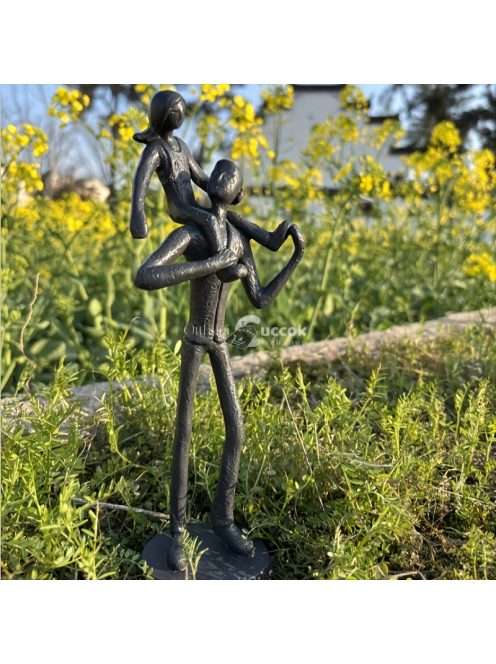 Vidám Apa-Lánya Figura dekor