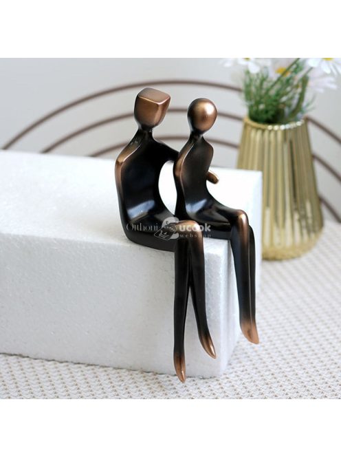 Modern Absztrakt Pár Szobor - Minimalista Gyanta Művészeti Figurák Otthonra