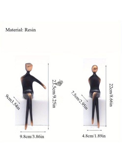 Modern Absztrakt Pár Szobor - Minimalista Gyanta Művészeti Figurák Otthonra