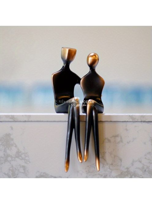 Modern Absztrakt Pár Szobor - Minimalista Gyanta Művészeti Figurák Otthonra