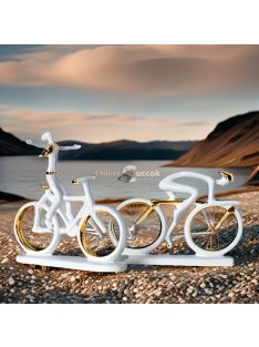 Kerámia divatos kerékpár szobor