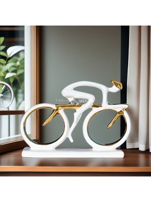 Kerámia divatos kerékpár szobor