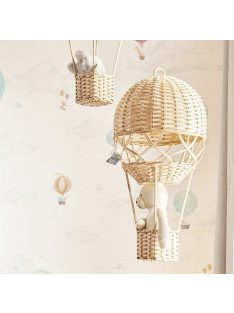 Bohém Bambusz Fonott Hőlégballon dísz