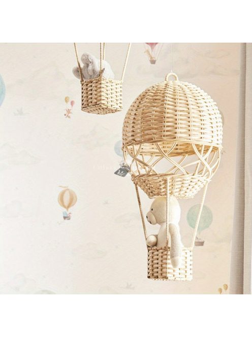 Bohém Bambusz Fonott Hőlégballon dísz