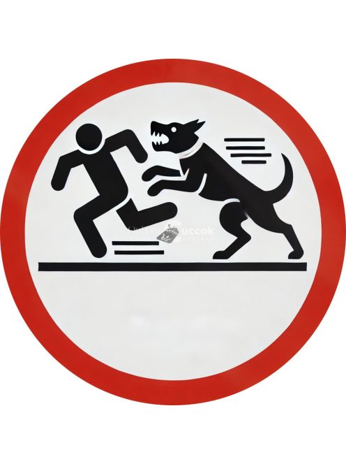 Vintage stílusú 20.32x20.32cm kerek alumínium kutya támadás figyelmeztető tábla