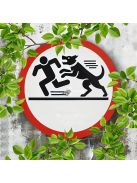 Vintage stílusú 20.32x20.32cm kerek alumínium kutya támadás figyelmeztető tábla