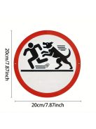 Vintage stílusú 20.32x20.32cm kerek alumínium kutya támadás figyelmeztető tábla