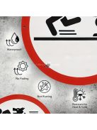 Vintage stílusú 20.32x20.32cm kerek alumínium kutya támadás figyelmeztető tábla