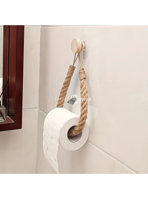Rusztikus Kenderkötél WC Papírtartó