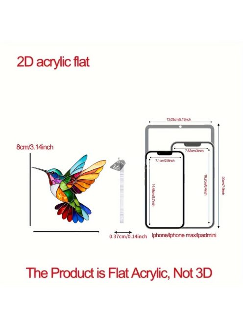 Bohém Akril Kolibri Dísz