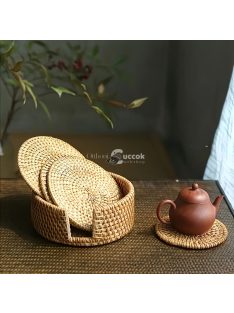 6db Kézzel Készített Rattan Poháralátét