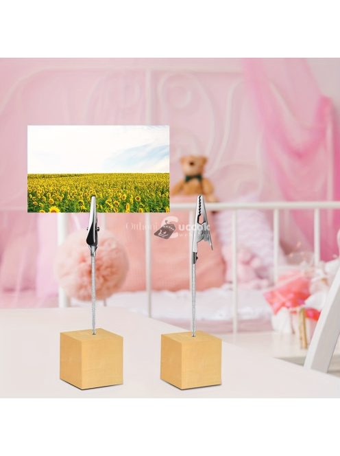 10db fából készült kártyatartó aligátorkapcsokkal