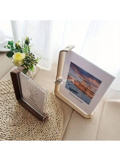 Sokoldalú akril fotókeret fa állvánnyal