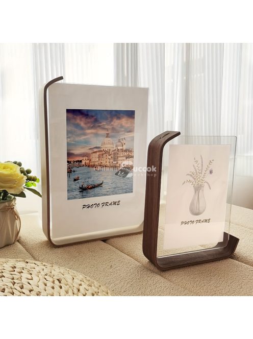 Sokoldalú akril fotókeret fa állvánnyal