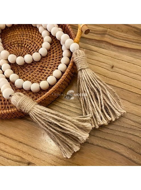 Stílusos Északi Stílusú Fa Gyöngy Koszorú Bojttal