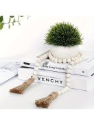 Stílusos Északi Stílusú Fa Gyöngy Koszorú Bojttal