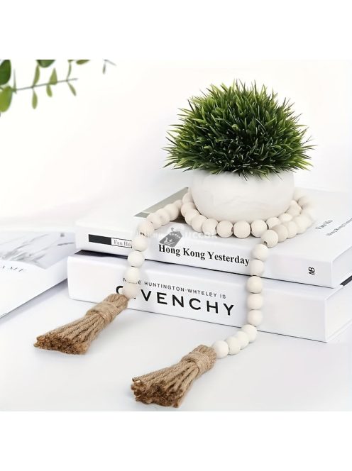 Stílusos Északi Stílusú Fa Gyöngy Koszorú Bojttal