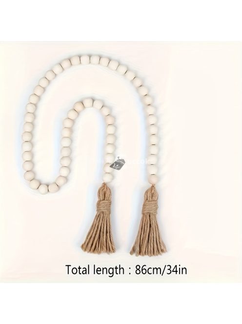 Stílusos Északi Stílusú Fa Gyöngy Koszorú Bojttal