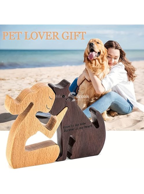 Kézzel készített fa kutyaszobor