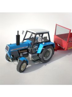 Traktor modell utánfutóval