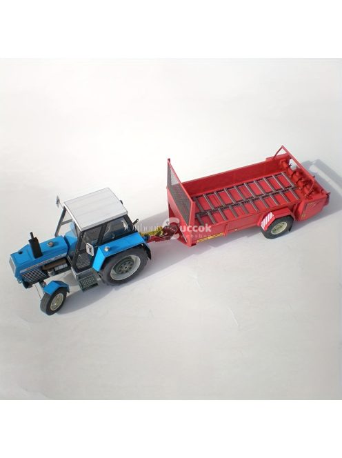 Traktor modell utánfutóval