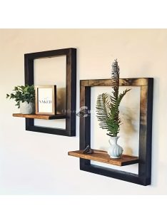 2db Fa Négyzet Alakú Fali Polc