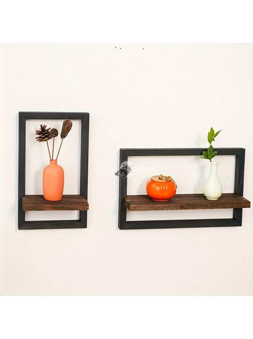 2db Fa Négyzet Alakú Fali Polc