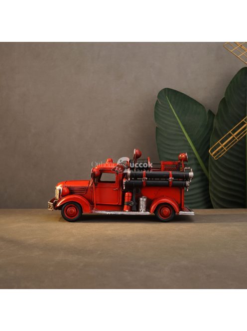Retro Fém Tűzoltóautó Modell