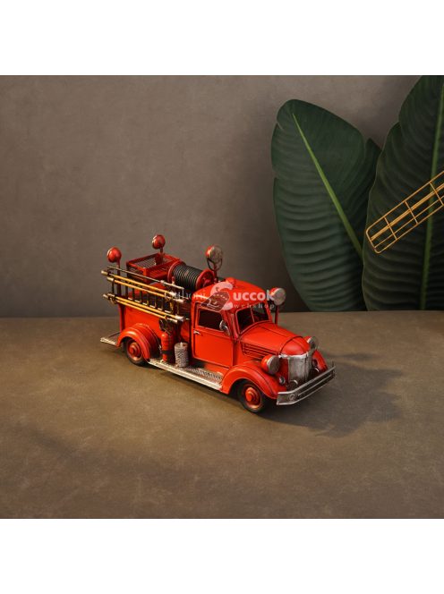 Retro Fém Tűzoltóautó Modell