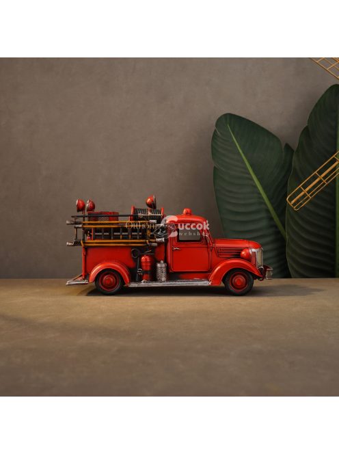 Retro Fém Tűzoltóautó Modell