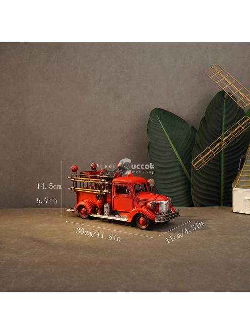 Retro Fém Tűzoltóautó Modell